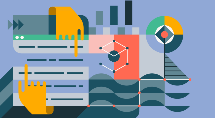 bloc géométriques databricks sur fond bleu